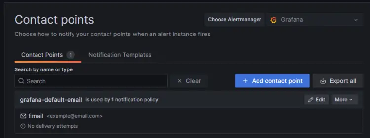 Grafana Edit Contact Point