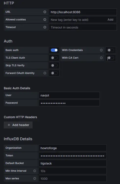 Grafana InfluxDB Details