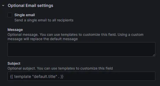 Grafana Optional Email Settings