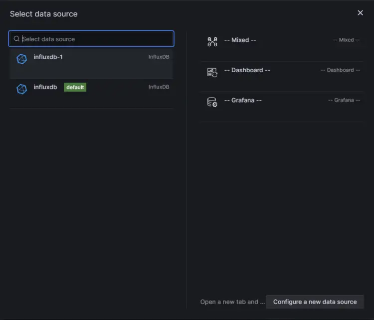 Select Grafana Data Source