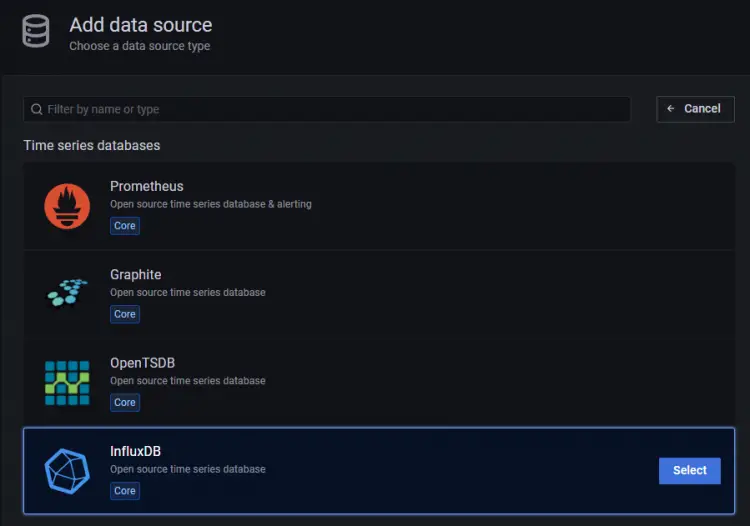 Add Data Source in Grafana