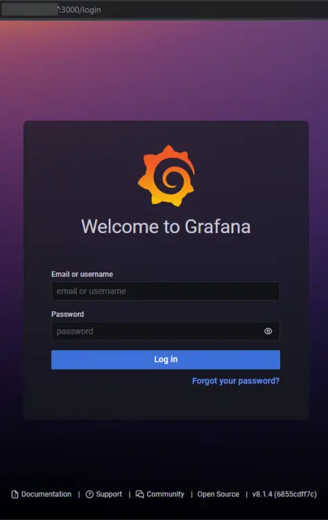 Grafana Login Page