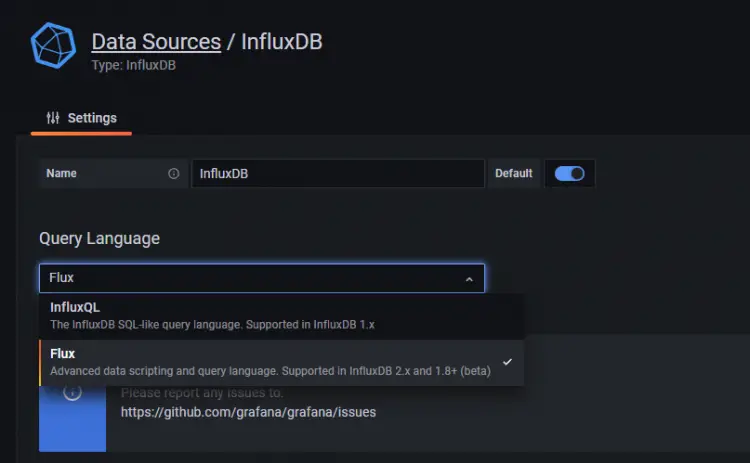 Grafana Query Language Selector