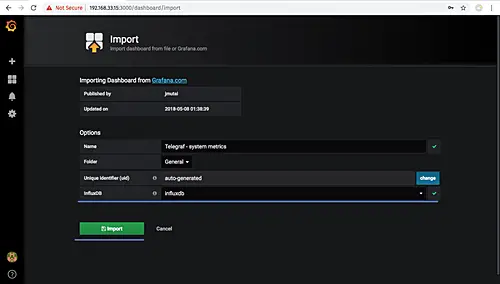 Influxdb server import