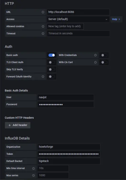 Grafana InfluxDB Details