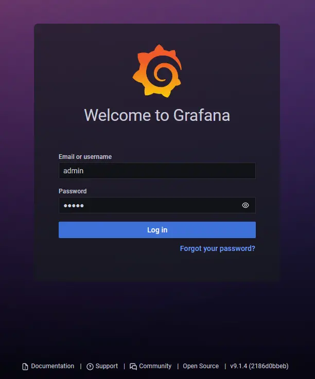 Grafana Login Page