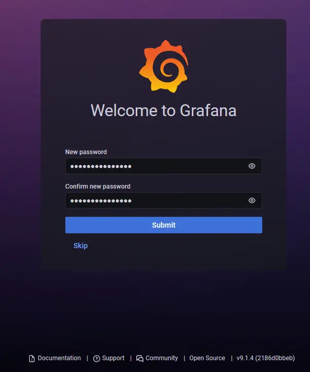 Grafana New Password