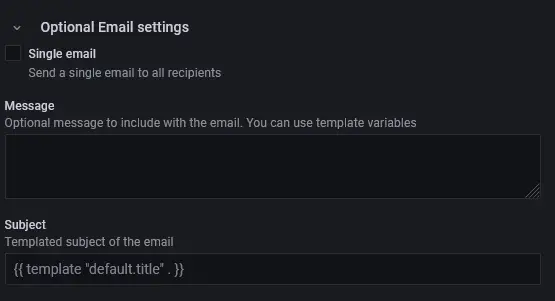 Grafana Optional Email Settings