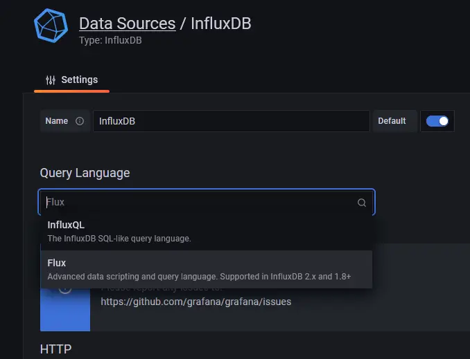 Grafana Query Language Selector