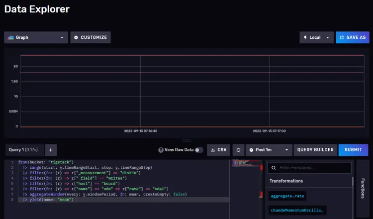 InfluxDB Script Editor Button