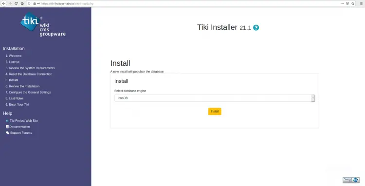 TikiWiki default Database Engine