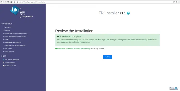 TikiWiki Installation Completed