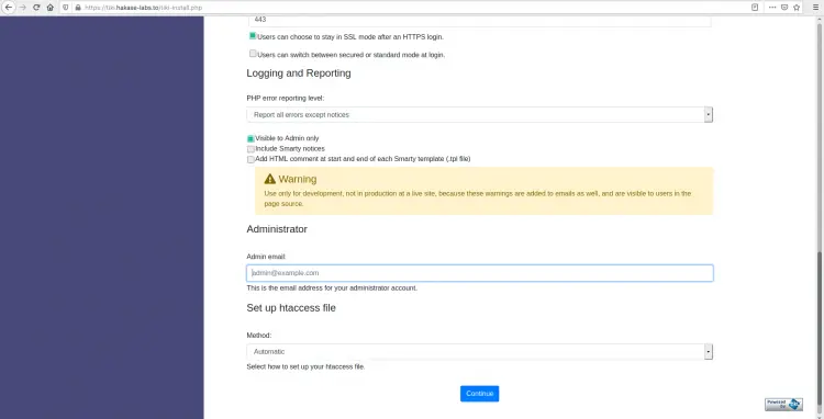 Configure TikiWiki Installation