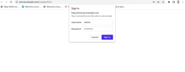 Tomcat login