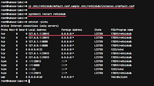 Check if RethinkDB is active