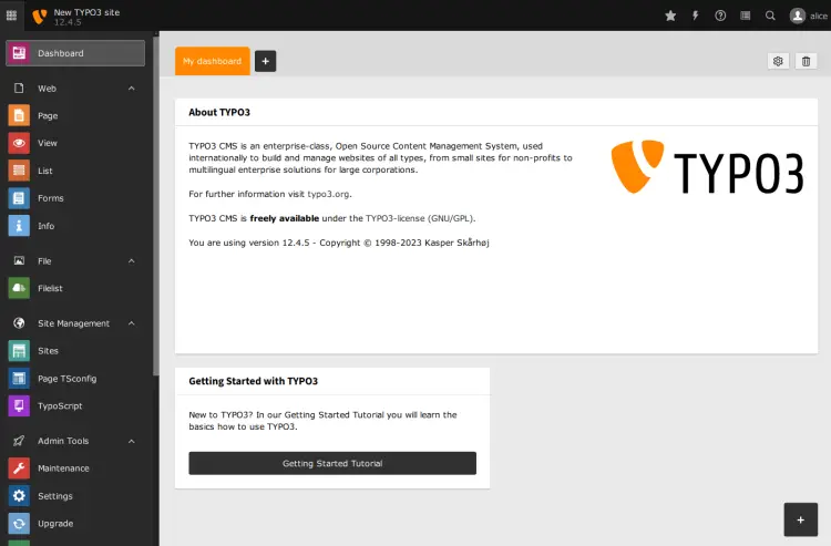 backend administration dashboard