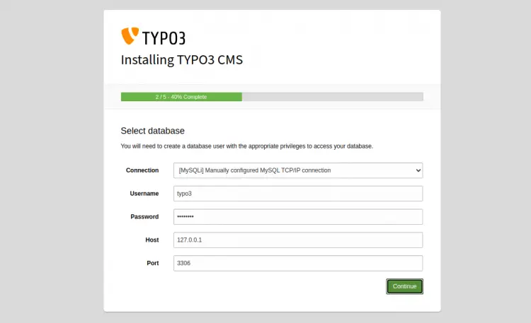 Configure the database