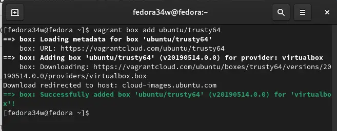 Vagrant box add