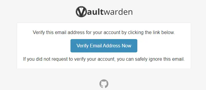 Vaultwarden Verification Email