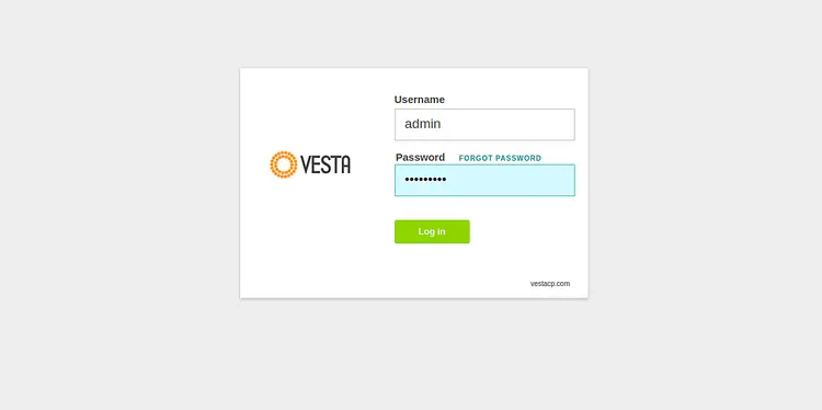 VestaCP Login