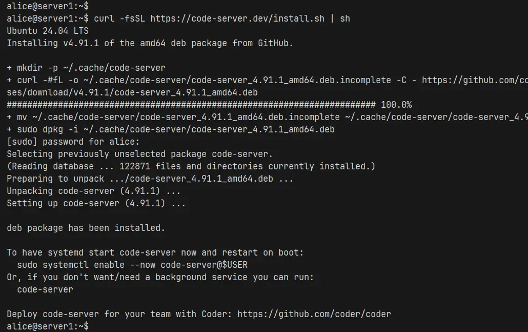 How To Install Visual Studio Code Cloud IDE On Ubuntu 24 04 Server
