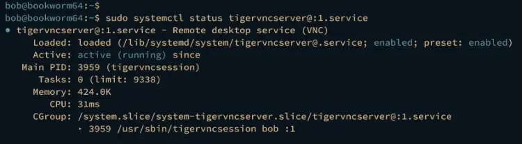 verify tigervncserver