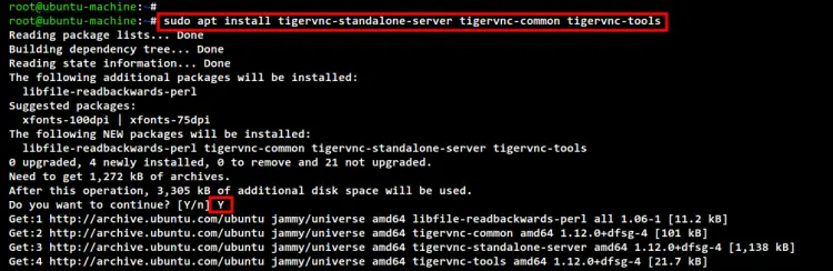install tigervncserver