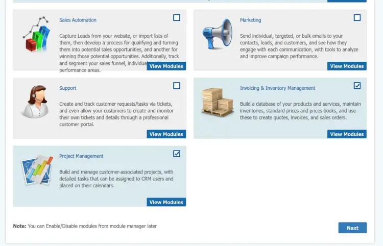select modules