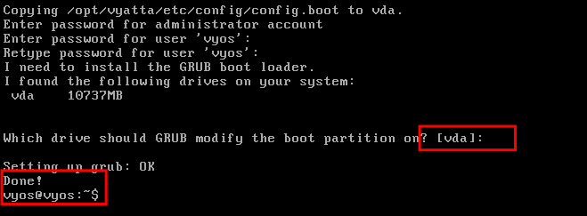 vyos install grub