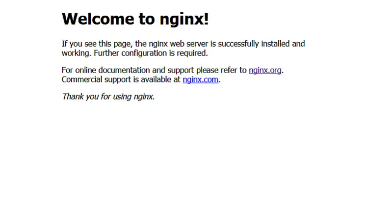 Nginx Welcome page