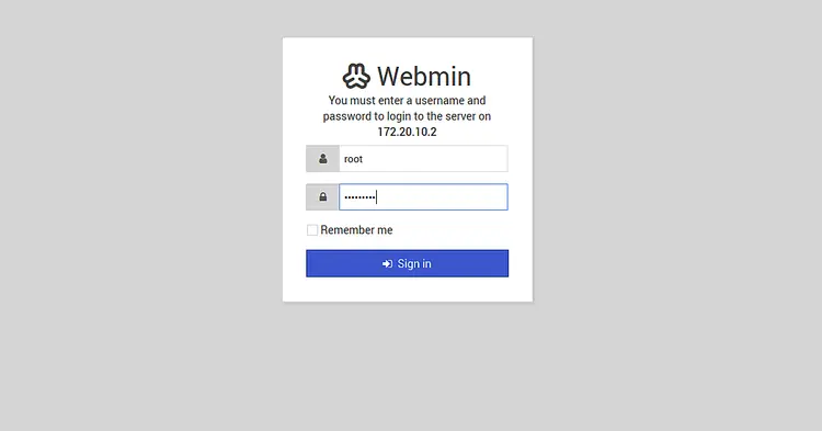 Webmin Login