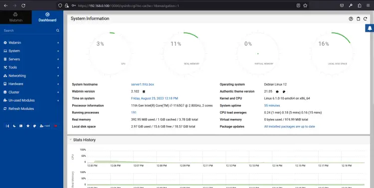 Webmin Dashboard