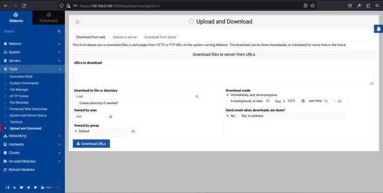 Webmin File Upload