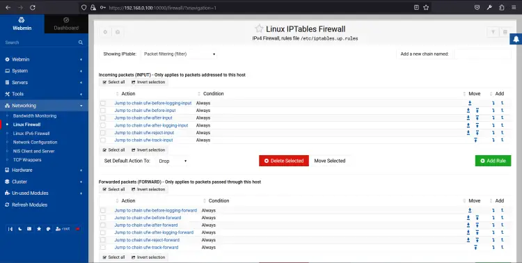 Webmin Firewall