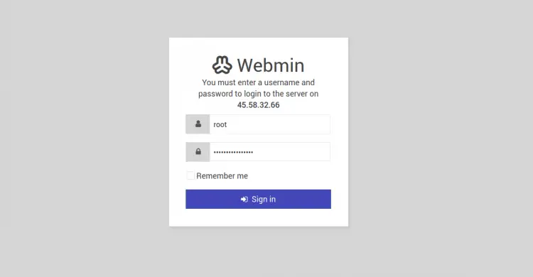 Webmin Login