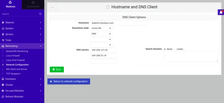 Server hostname configuration