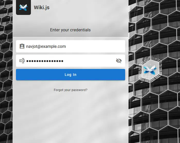 Wiki.js Login Page