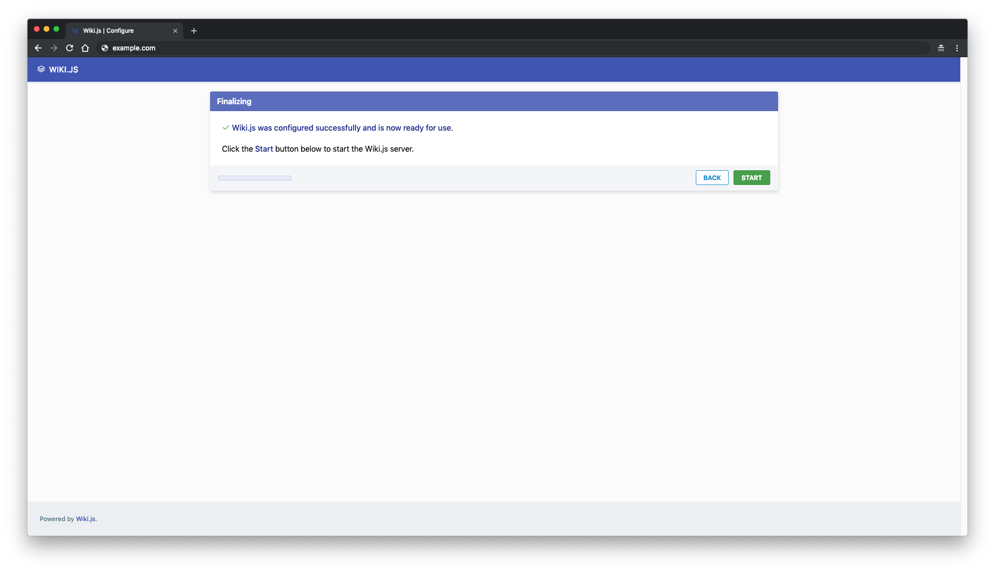 Wiki started. Wiki js.