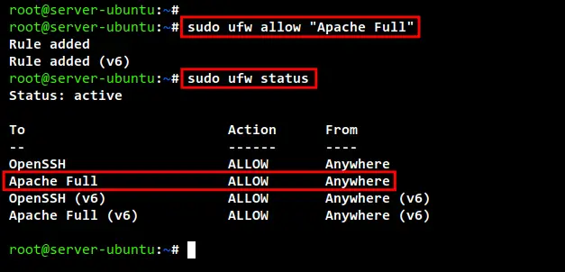 allow apache2 ufw