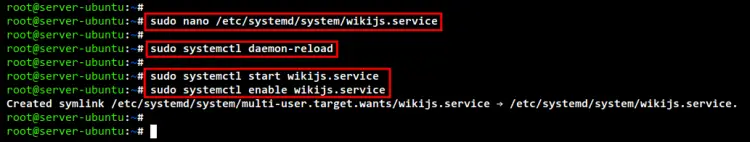 setup wikijs systemd service