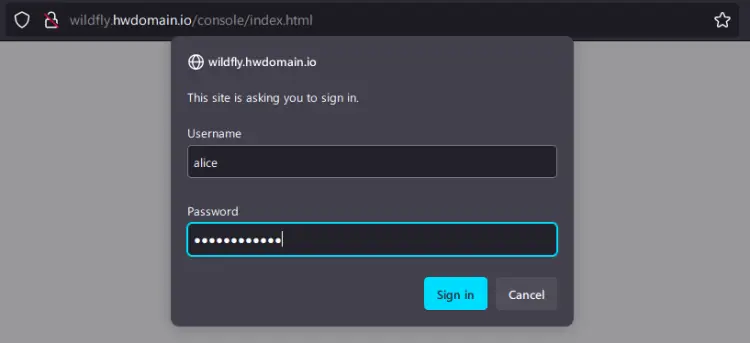 login admin console