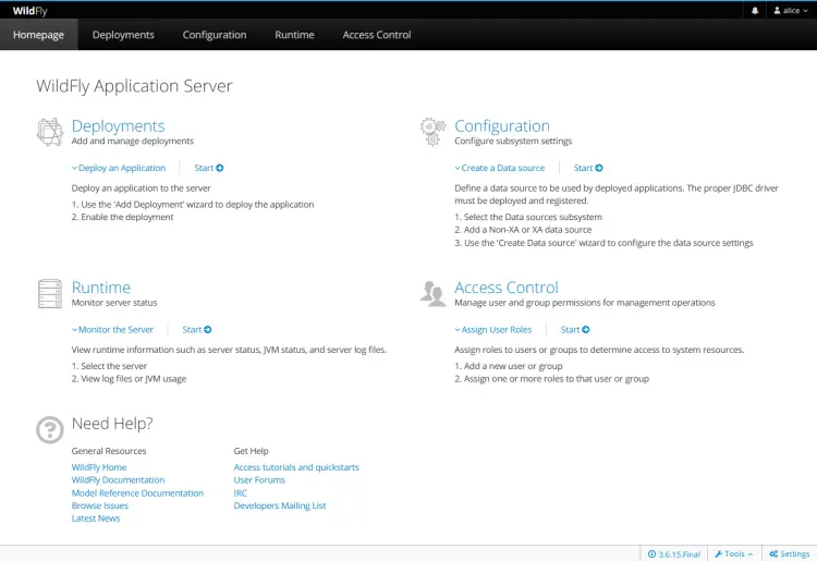 wildfly admin console