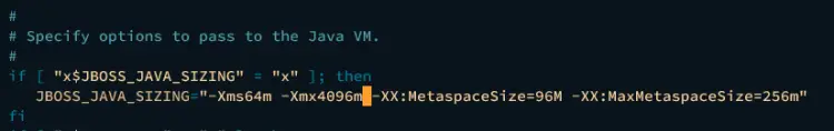 setup wildfly heap memory