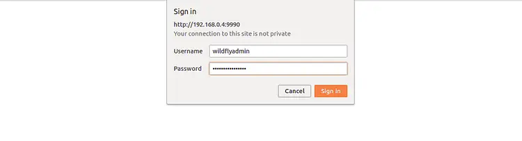 Sign into Wildfly