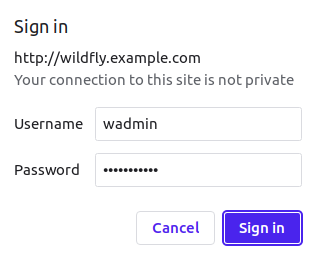 WildFly login