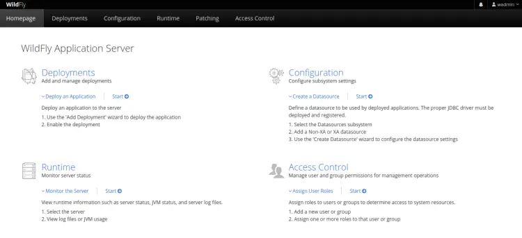 WildFly dashboard