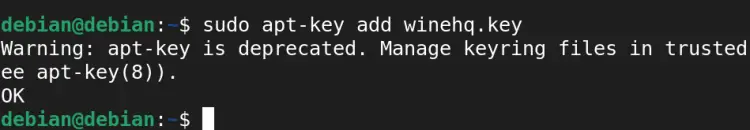 adding wine GPG key