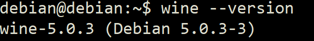 Check the version of Wine that was installed.