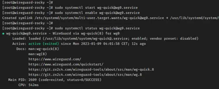 start verify wireguard server