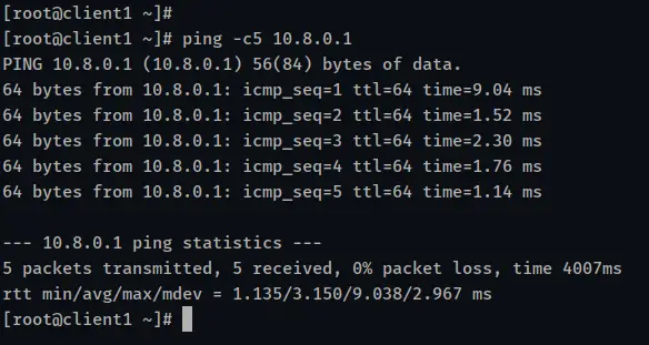 verify ping wireguard server